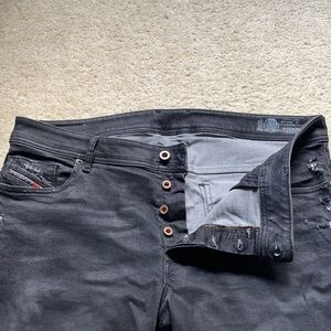 Diesel Distressed Black Jeans